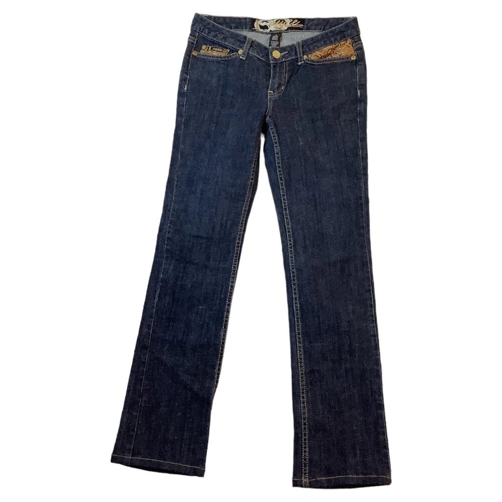 Enyce Women's Low Rise Straight Leg Blue Denim Jeans Size 5
